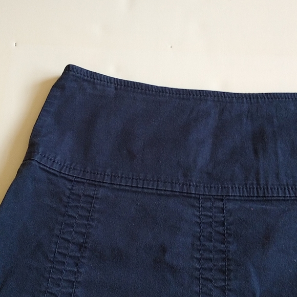 Anthropologie Elevenses navy blue cotton fitted pencil skirt 0 - Picture 3 of 6